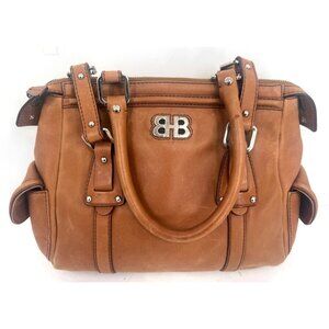 Vintage Hugo Boss Y2K Brown Camel Calfskin Leather Hobo Bag Handbag Purse Tote